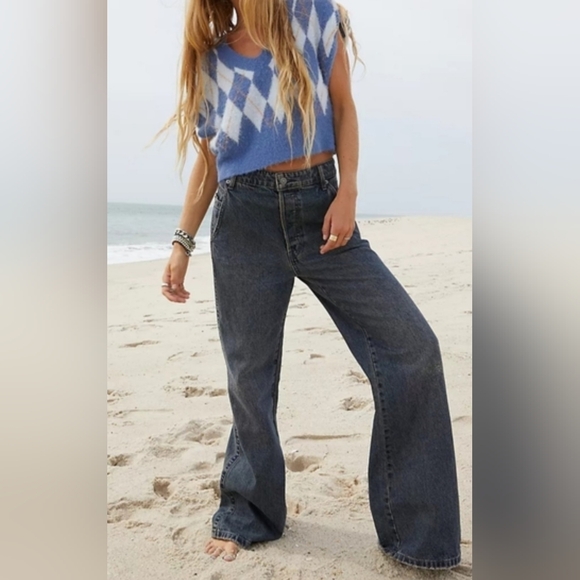 We The Free Dark Blue Flare Jeans - Picture 2 of 13